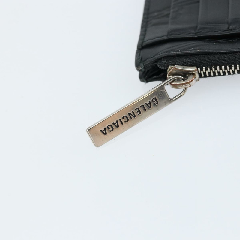 【日本直送】BALENCIAGA 黑色皮革卡包 717784 正品編號 146092-7