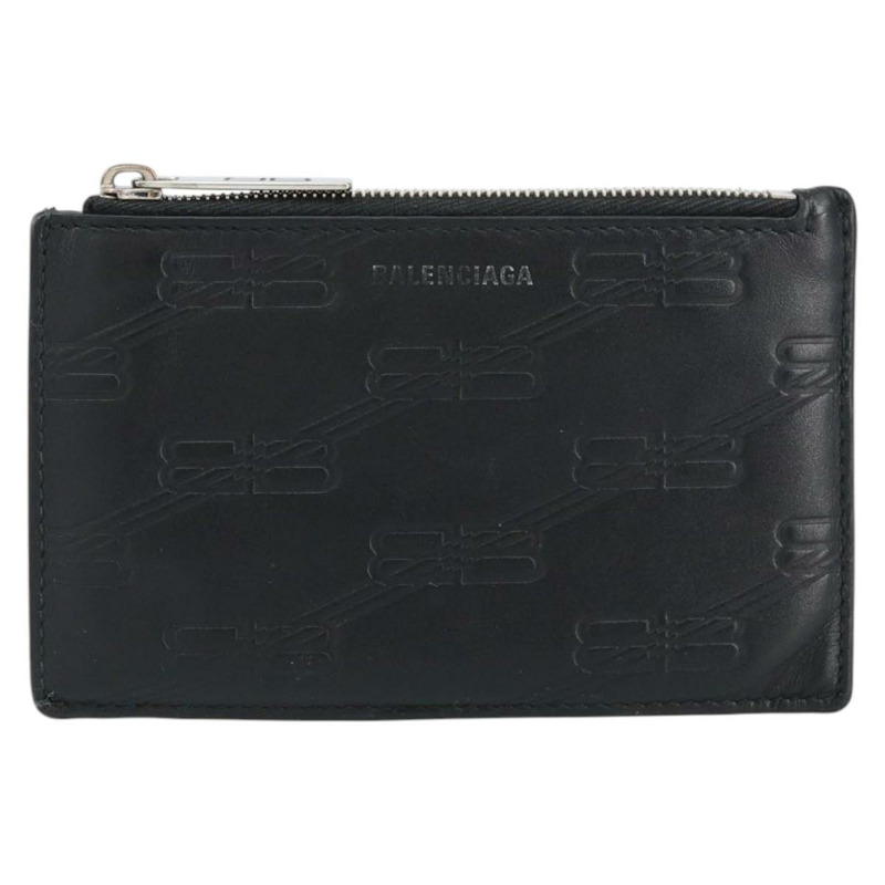 【日本直送】BALENCIAGA 黑色皮革卡包 717784 正品編號 146092-12