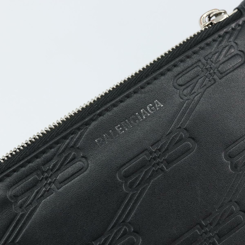 【日本直送】BALENCIAGA 黑色皮革卡包 717784 正品編號 146092-16