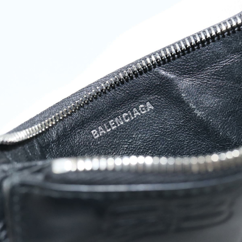 【日本直送】BALENCIAGA 黑色皮革卡包 717784 正品編號 146092-17