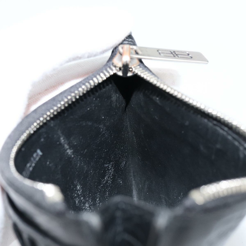 【日本直送】BALENCIAGA 黑色皮革卡包 717784 正品編號 146092-18