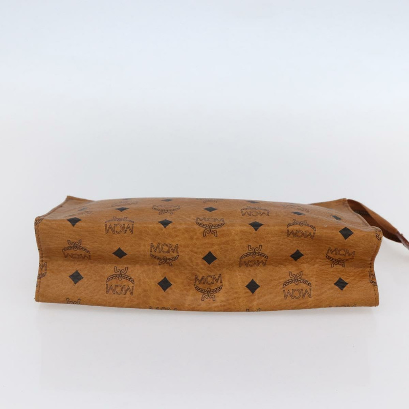 【日本直送】MCM Logoogram Vicetos 手拿包 PVC 皮革 棕色 金色 正品 150200-5