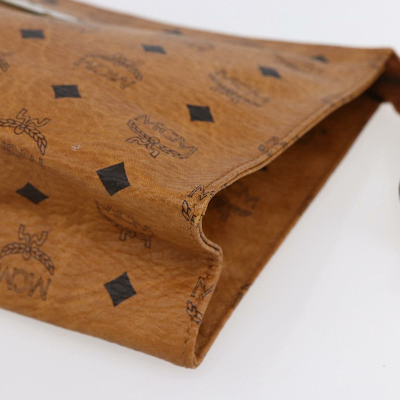 【日本直送】MCM Logoogram Vicetos 手拿包 PVC 皮革 棕色 金色 正品 150200-6