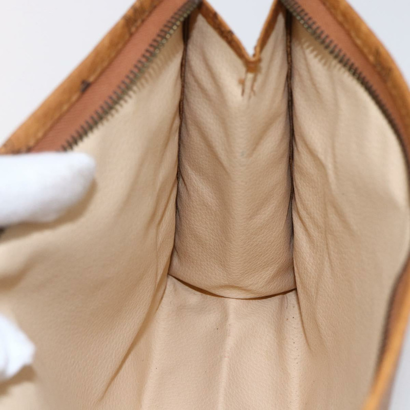 【日本直送】MCM Logoogram Vicetos 手拿包 PVC 皮革 棕色 金色 正品 150200-10