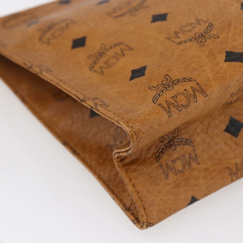 【日本直送】MCM Logoogram Vicetos 手拿包 PVC 皮革 棕色 金色 正品 150200-15