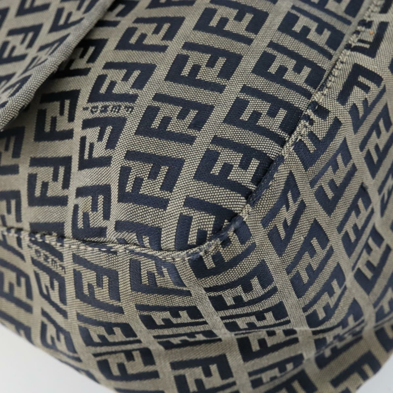 【日本直送】FENDI Zucchino帆布Mamma Baguette托特包 海軍藍 銀色 正品 147547-14