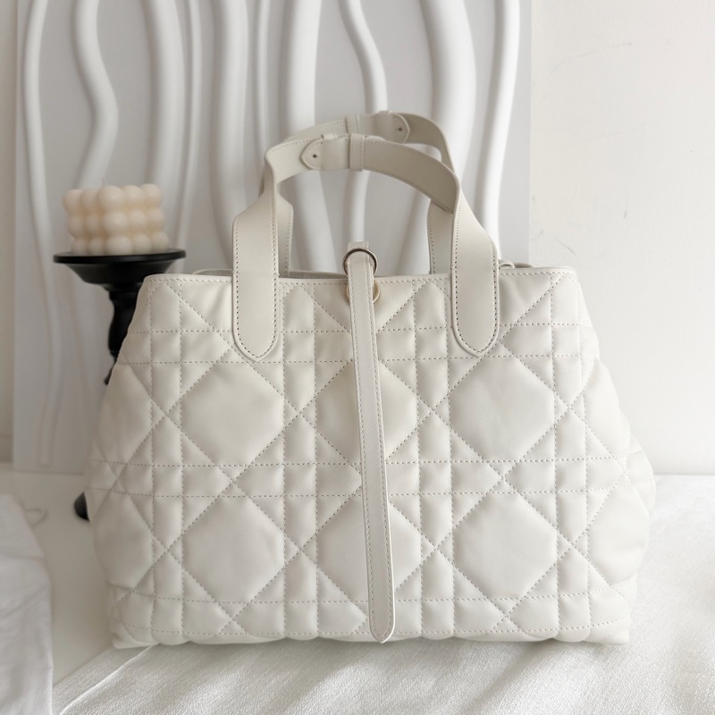 Dior Toujours 中號手提包 白雪公主 白色金釦-4