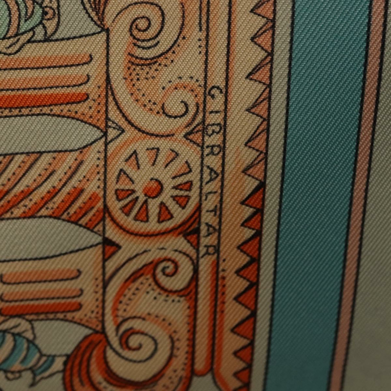 【日本直送】愛馬仕 Carre 90 絲巾「RENCONTRE OCEAN」真絲淺藍色正品 148193-10