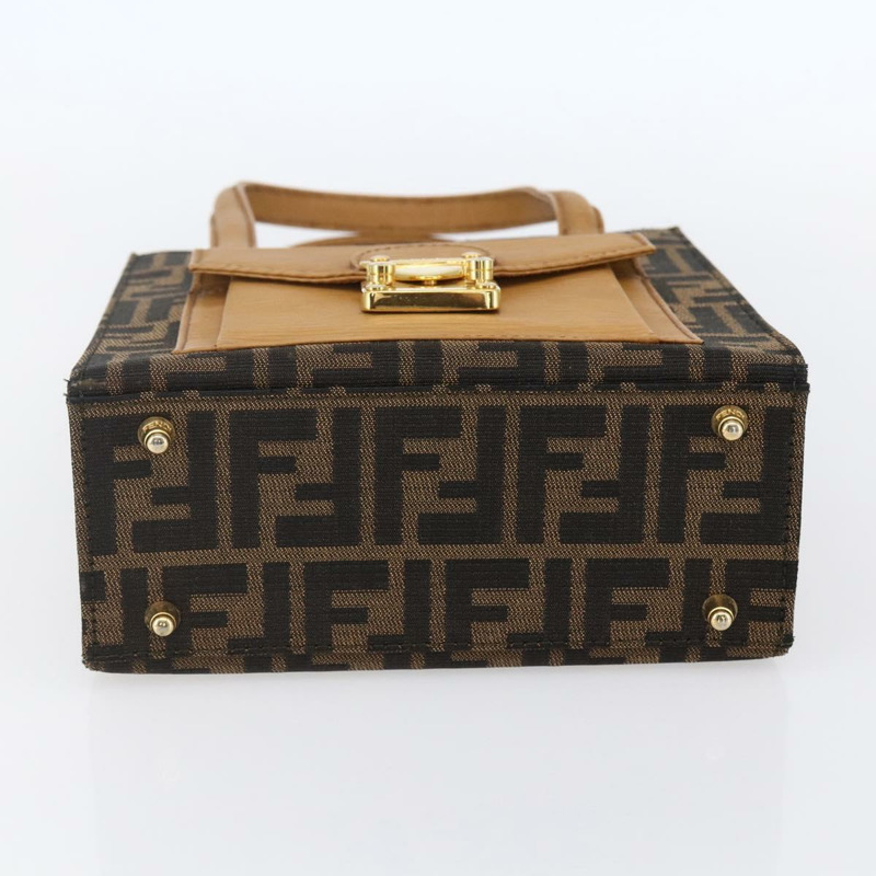 【日本直送】FENDI Zucca帆布手提包 黑色 棕色 正品 150755-4