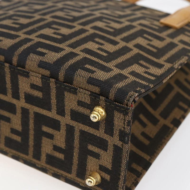 【日本直送】FENDI Zucca帆布手提包 黑色 棕色 正品 150755-14