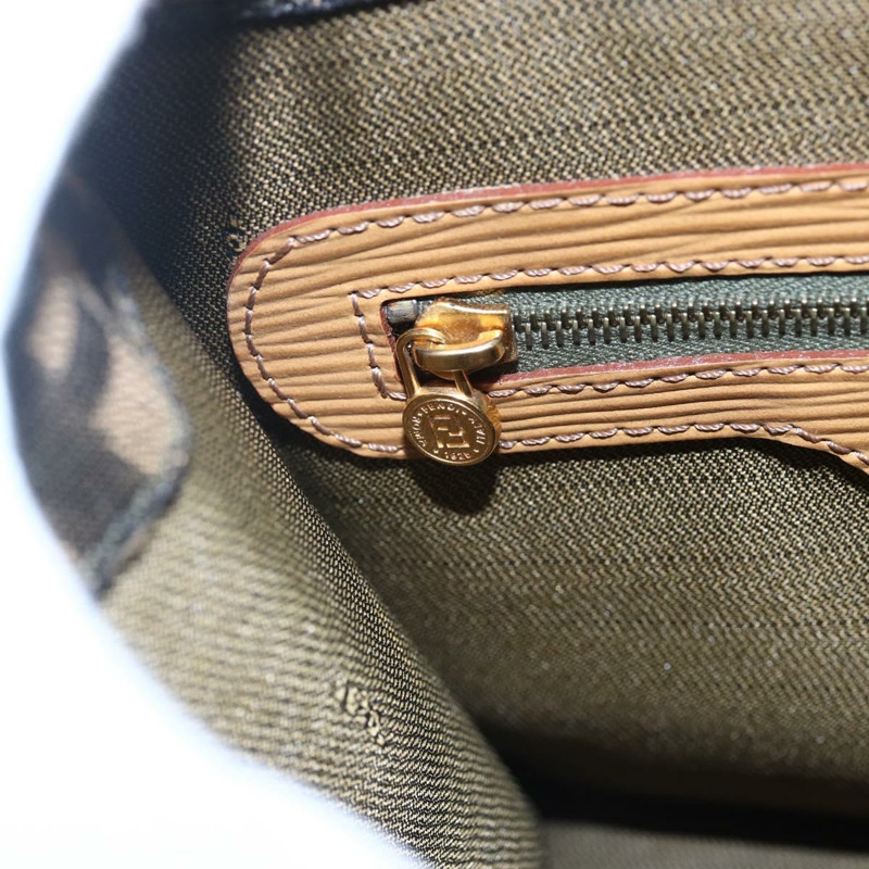 【日本直送】FENDI Zucca帆布手提包 黑色 棕色 正品 150755-18