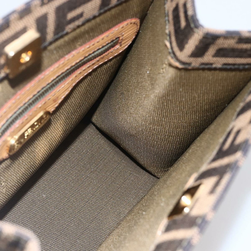 【日本直送】FENDI Zucca帆布手提包 黑色 棕色 正品 150755-19