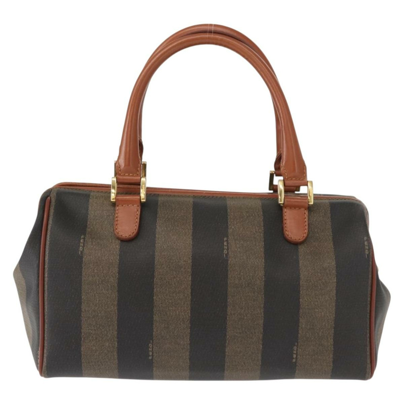 【日本直送】FENDI 胡桃色帆布手提包 PVC 黑色棕色 正品 150766-1