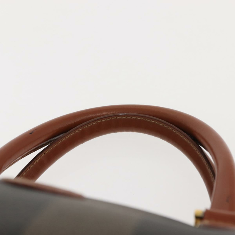 【日本直送】FENDI 胡桃色帆布手提包 PVC 黑色棕色 正品 150766-7