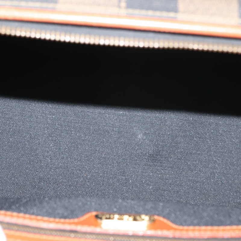 【日本直送】FENDI 胡桃色帆布手提包 PVC 黑色棕色 正品 150766-10