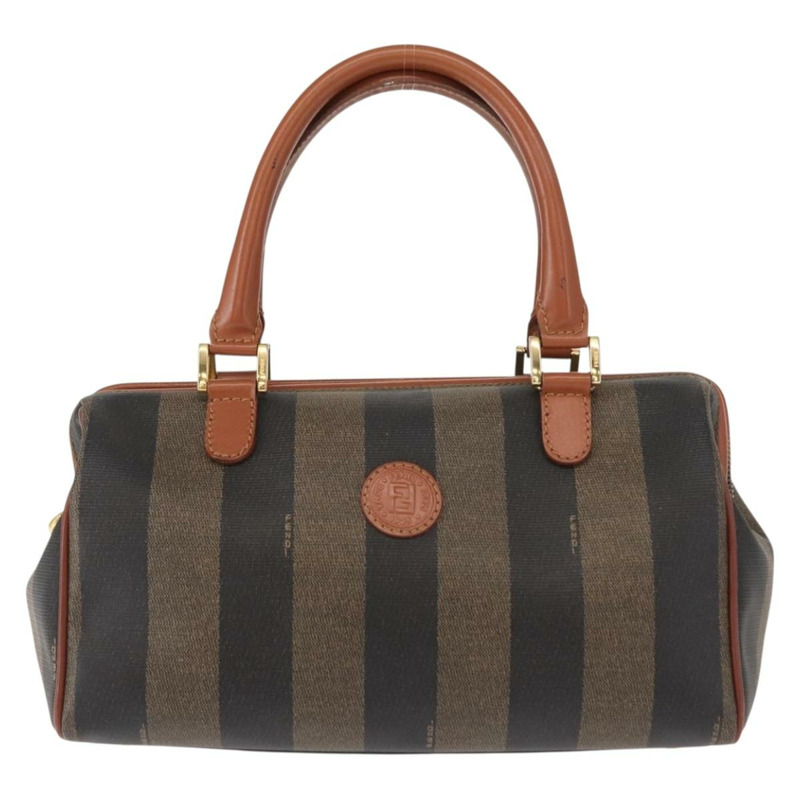 【日本直送】FENDI 胡桃色帆布手提包 PVC 黑色棕色 正品 150766-12