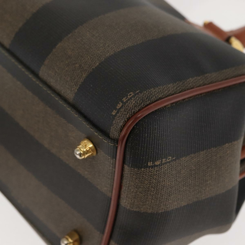 【日本直送】FENDI 胡桃色帆布手提包 PVC 黑色棕色 正品 150766-13