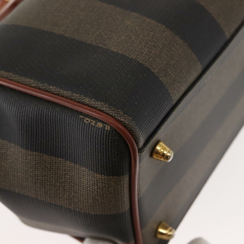 【日本直送】FENDI 胡桃色帆布手提包 PVC 黑色棕色 正品 150766-14