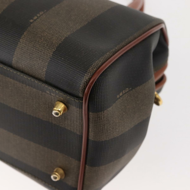 【日本直送】FENDI 胡桃色帆布手提包 PVC 黑色棕色 正品 150766-15