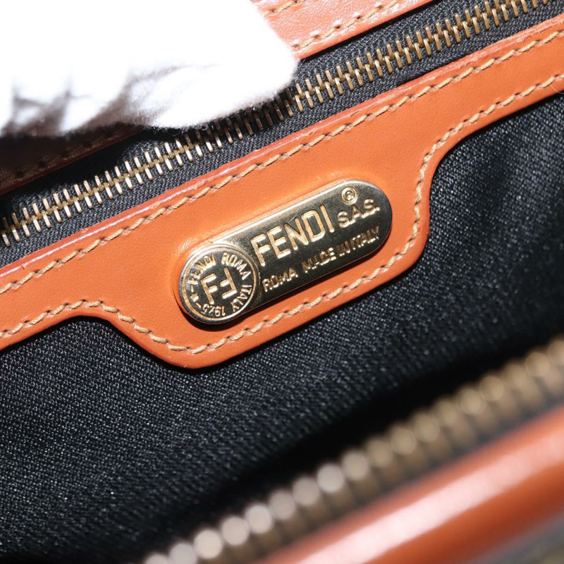 【日本直送】FENDI 胡桃色帆布手提包 PVC 黑色棕色 正品 150766-17