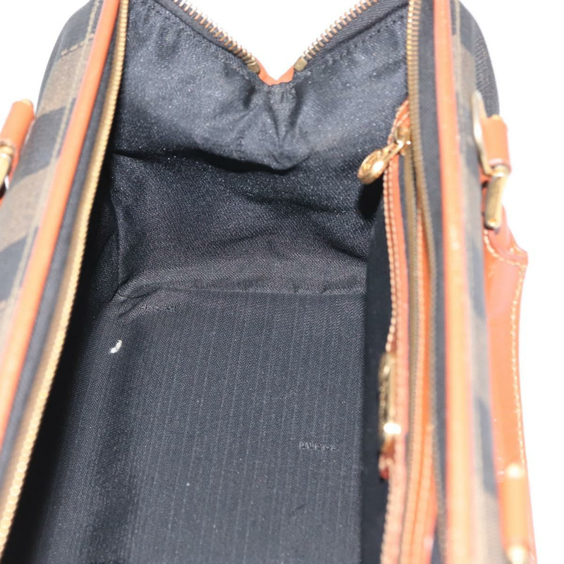 【日本直送】FENDI 胡桃色帆布手提包 PVC 黑色棕色 正品 150766-18