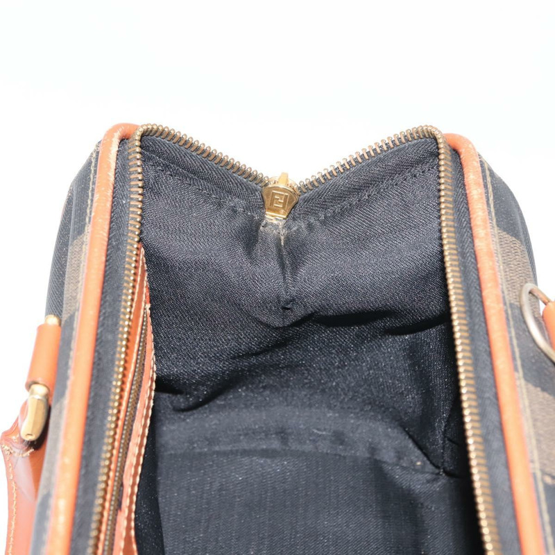 【日本直送】FENDI 胡桃色帆布手提包 PVC 黑色棕色 正品 150766-19