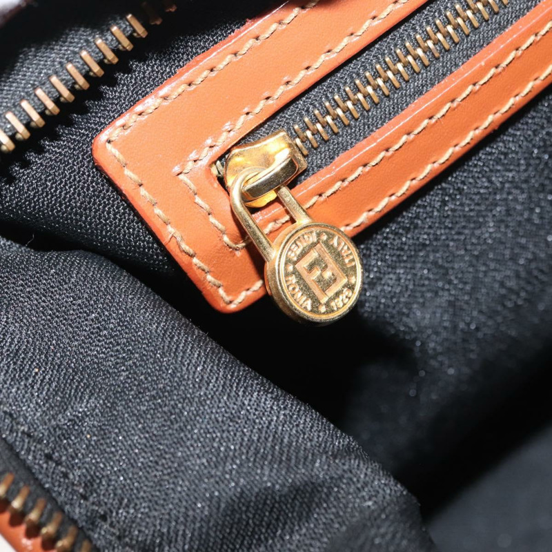 【日本直送】FENDI 胡桃色帆布手提包 PVC 黑色棕色 正品 150766-20