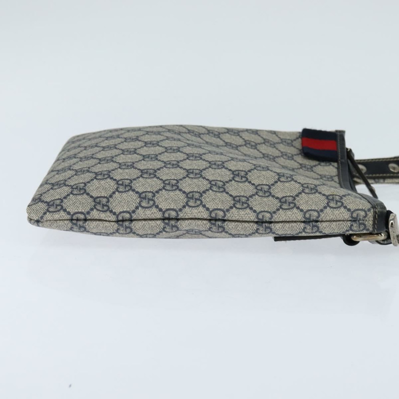 【日本直送】GUCCI GG Supreme Sherry Line 單肩包 PVC 海軍藍/銀色 246413 正品 150735-3