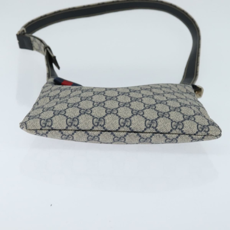 【日本直送】GUCCI GG Supreme Sherry Line 單肩包 PVC 海軍藍/銀色 246413 正品 150735-4