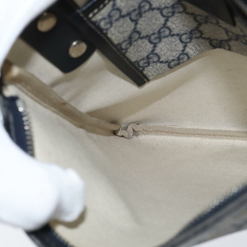 【日本直送】GUCCI GG Supreme Sherry Line 單肩包 PVC 海軍藍/銀色 246413 正品 150735-18