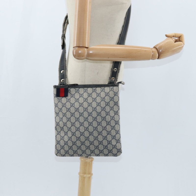 【日本直送】GUCCI GG Supreme Sherry Line 單肩包 PVC 海軍藍/銀色 246413 正品 150735-19