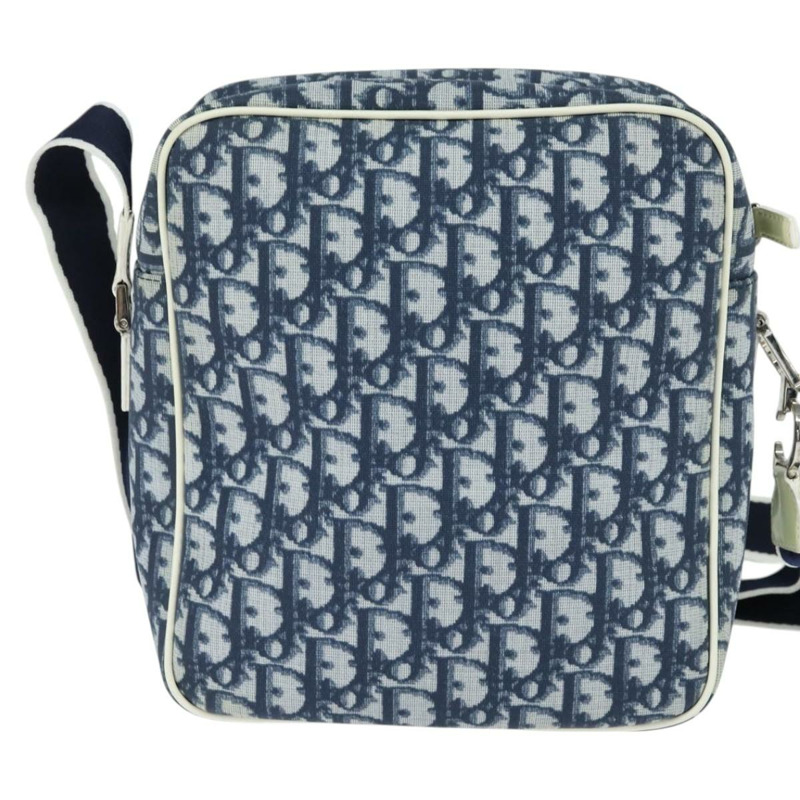 【日本直送】Christian Dior Trotter帆布肩背包 PVC藍銀色 正品 150753-1