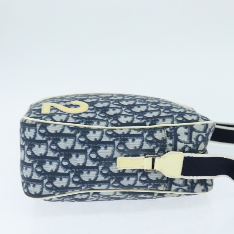 【日本直送】Christian Dior Trotter帆布肩背包 PVC藍銀色 正品 150753-3