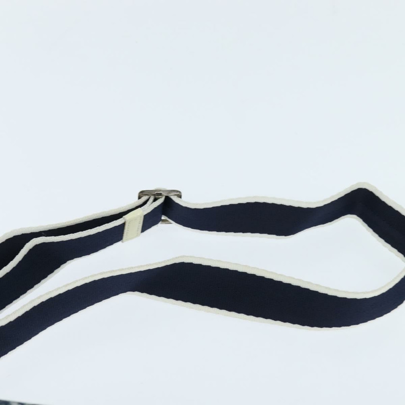 【日本直送】Christian Dior Trotter帆布肩背包 PVC藍銀色 正品 150753-7