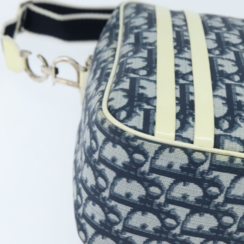 【日本直送】Christian Dior Trotter帆布肩背包 PVC藍銀色 正品 150753-8