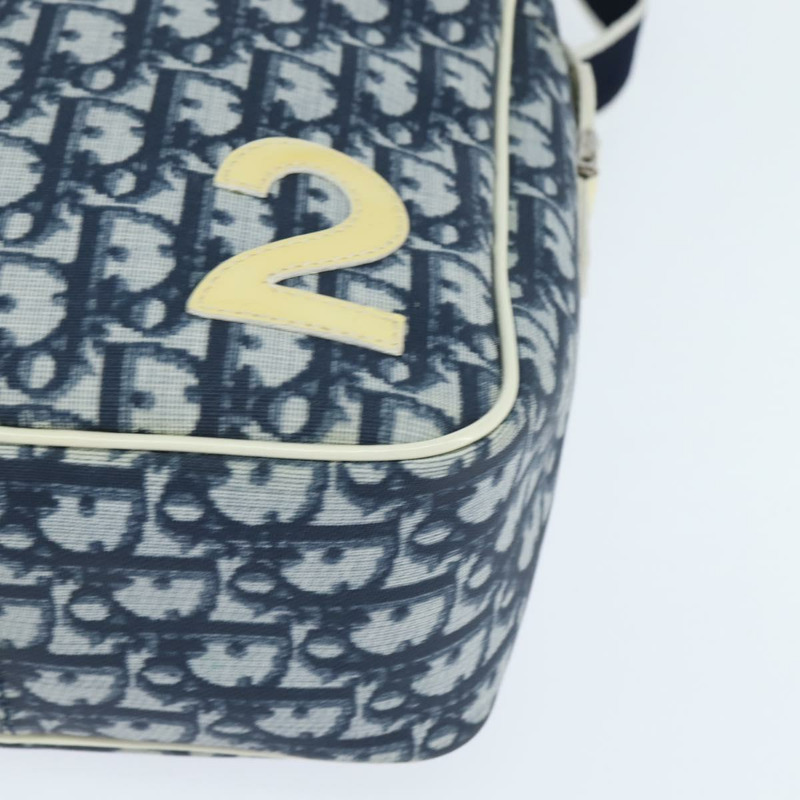 【日本直送】Christian Dior Trotter帆布肩背包 PVC藍銀色 正品 150753-13