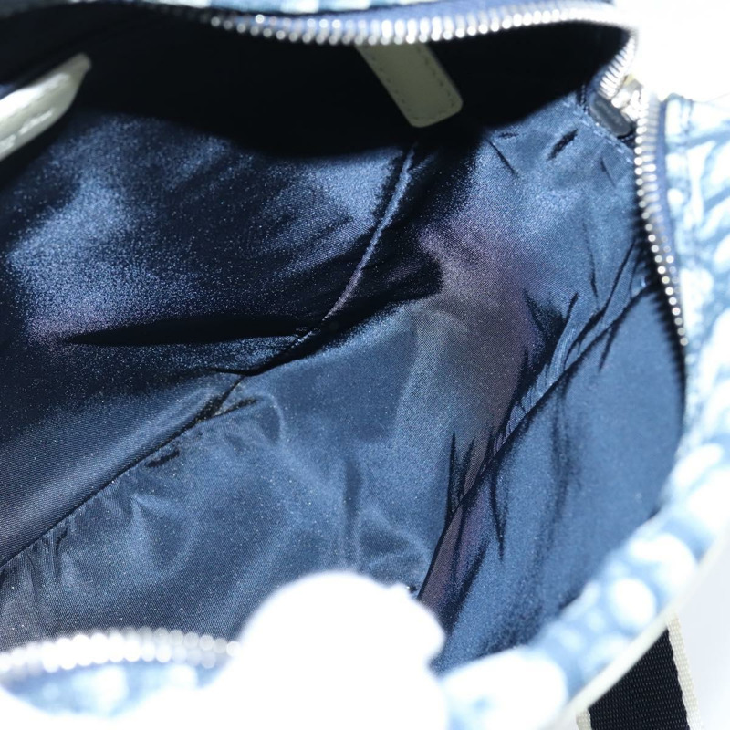 【日本直送】Christian Dior Trotter帆布肩背包 PVC藍銀色 正品 150753-17