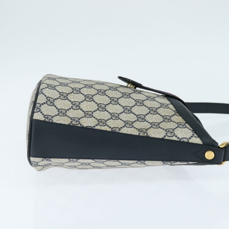 【日本直送】GUCCI GG Supreme Sherry Line 單肩包 PVC 海軍藍 金色 正品 150340-3