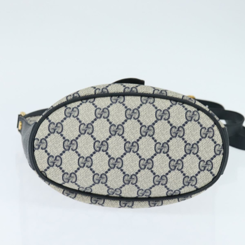 【日本直送】GUCCI GG Supreme Sherry Line 單肩包 PVC 海軍藍 金色 正品 150340-4