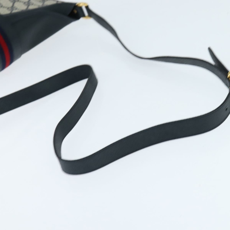 【日本直送】GUCCI GG Supreme Sherry Line 單肩包 PVC 海軍藍 金色 正品 150340-6