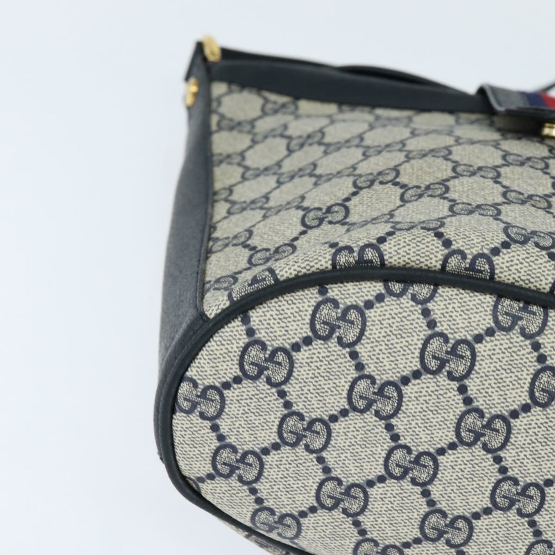 【日本直送】GUCCI GG Supreme Sherry Line 單肩包 PVC 海軍藍 金色 正品 150340-8