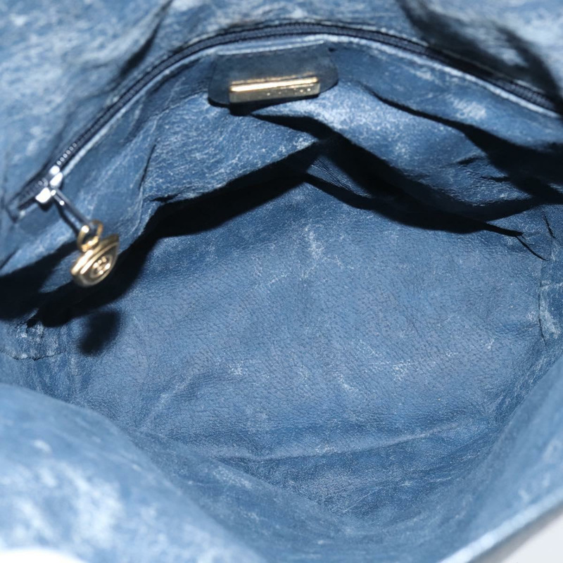 【日本直送】GUCCI GG Supreme Sherry Line 單肩包 PVC 海軍藍 金色 正品 150340-9