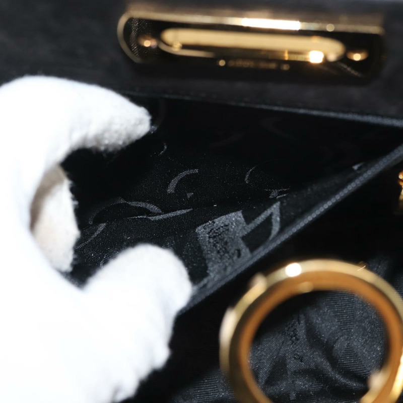 【日本直送】Salvatore Ferragamo Chain Gancini 單肩包，黑色麂皮，金色，正品，貨號 150385-19