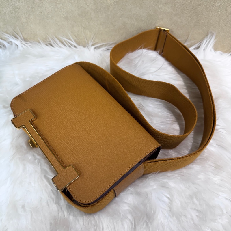 Hermes Geta 28焦糖山羊皮Mysore木屐包 近全新-11