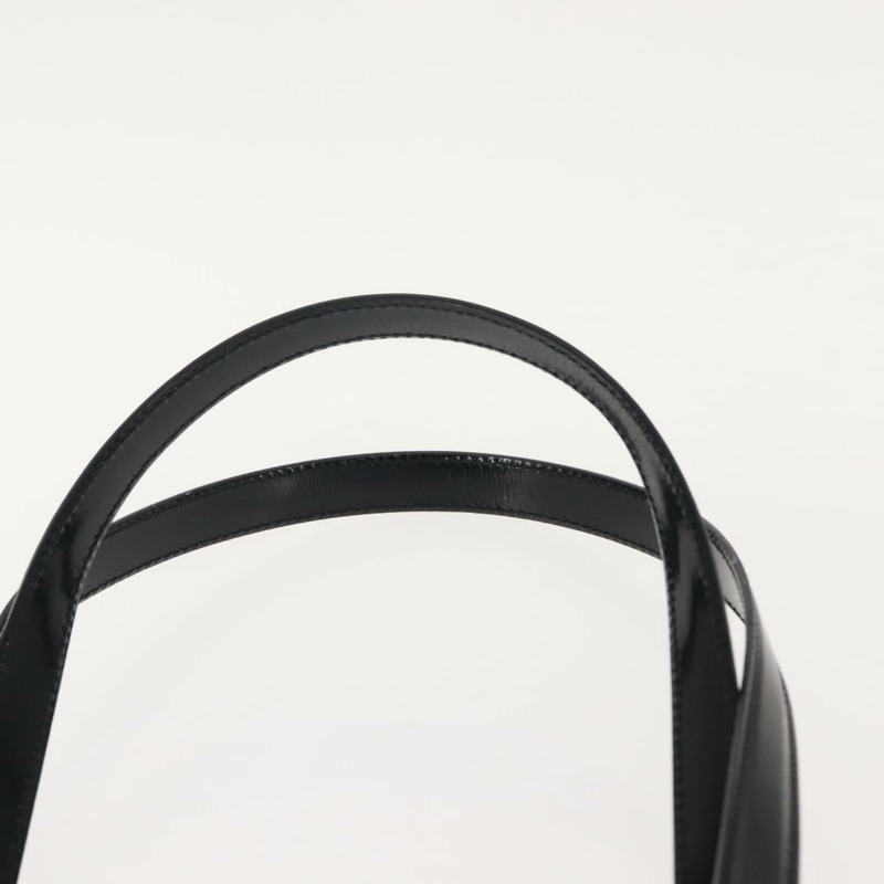 【日本直送】Salvatore Ferragamo Gancini 手提包 漆皮 黑色 金色 Auth 150346-7