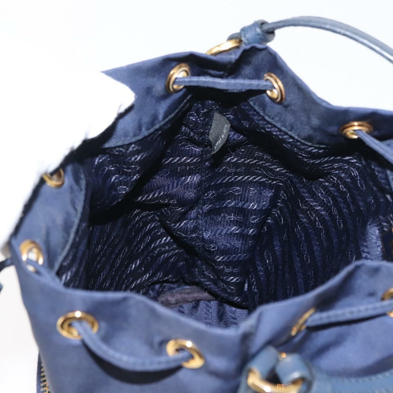 【日本直送】PRADA 尼龍海軍藍金色手提包 正品 150440-21