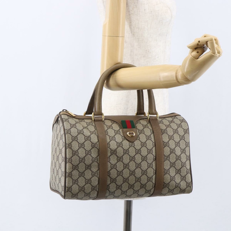 【日本直送】GUCCI GG Supreme Web Sherry Line 波士頓包 PVC 米色 116 02 007 正品 147881-22