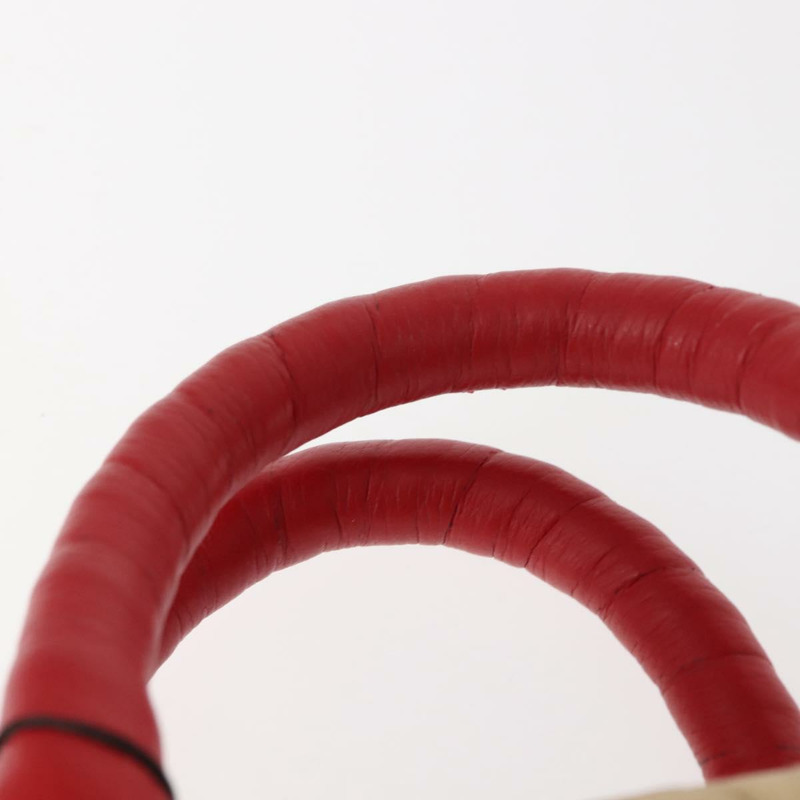 【日本直送】Chloe 手提包 草編皮革 米色 紅色 正品 150475-7