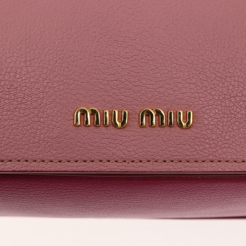 【日本直送】Miu Miu Madras 手提包 皮革 粉紅色 金色 正品 147888-17