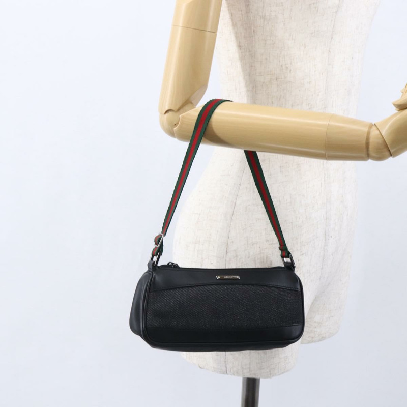 【日本直送】GUCCI Web Sherry Line 帆布配件包，黑色、紅色、綠色，貨號 92820，正品號 147877-20